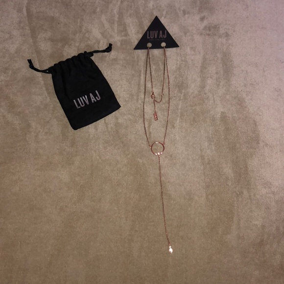 Luv Aj Jewelry - Luv AJ Rose Gold plated Full Bloom Lariat necklace